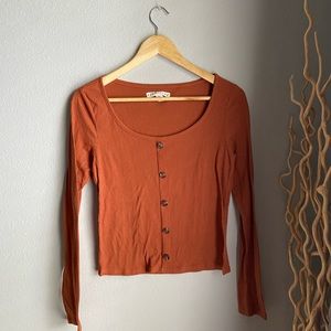 Eye Candy Button Down Scoop Neck Shirt